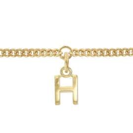 trendor 21602-H Mädchen-Armband mit Buchstabe H 925 Silber Vergoldet