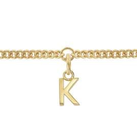 trendor 21602-K Mädchen-Armband mit Buchstabe K 925 Silber Vergoldet