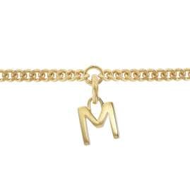 trendor 21602-M Mädchen-Armband mit Buchstabe M 925 Silber Vergoldet