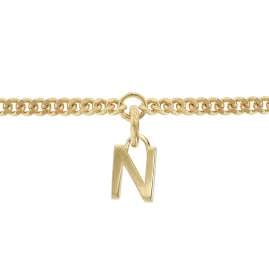 trendor 21602-N Mädchen-Armband mit Buchstabe N 925 Silber Vergoldet