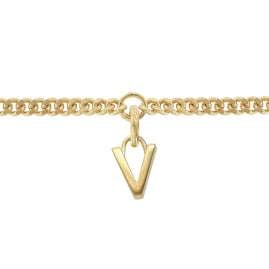 trendor 21602-V Mädchen-Armband mit Buchstabe V 925 Silber Vergoldet