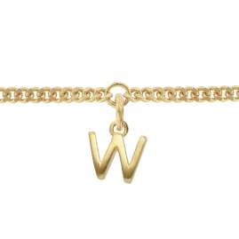 trendor 21602-W Mädchen-Armband mit Buchstabe W 925 Silber Vergoldet