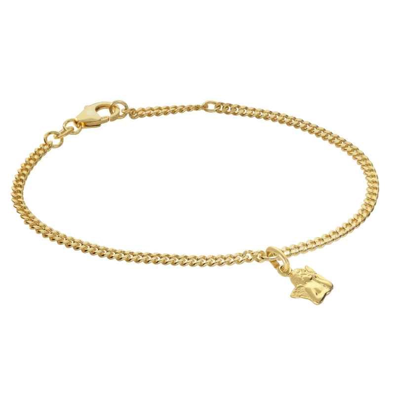 trendor 21589 Mädchen-Armband mit Engel 925 Silber Vergoldet Panzerband 4262551215890