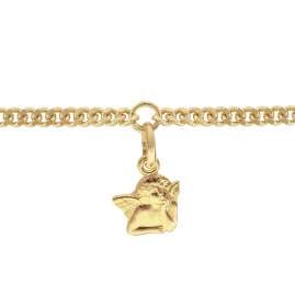 trendor 21589 Mädchen-Armband mit Engel 925 Silber Vergoldet Panzerband