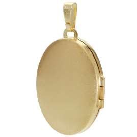 trendor 21565 Medaillon-Anhänger mit Kleeblatt-Gravur 925 Silber Vergoldet