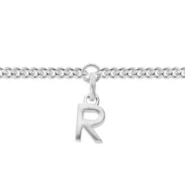 trendor 21590-R Mädchen-Armband mit Buchstabe R 925 Silber Rhodiniert