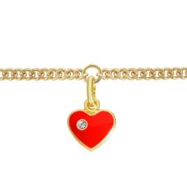 trendor 21620 Girls' Bracelet with Heart Pendant Gold Plated 925 Silver