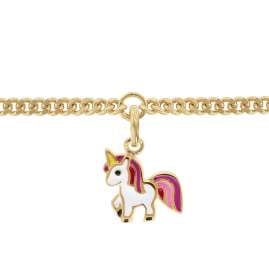 trendor 21624 Mädchen-Armband mit Einhorn-Anhänger 925 Silber Vergoldet