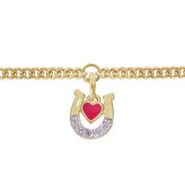 trendor 21625 Kinder-Armband mit Hufeisen/Herz 925 Silber vergoldet
