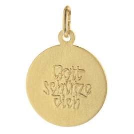 trendor 21642 Children's Angel Pendant 925 Sterling Silver Gold Plated ⌀ 14 mm