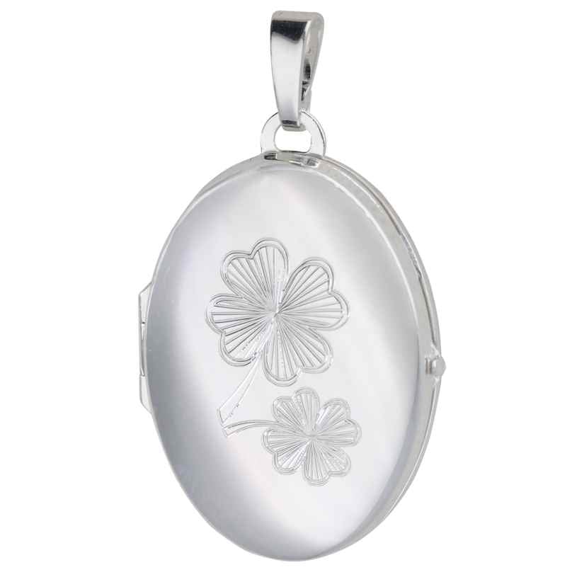 trendor 21567 Locket Pendant with Clover Engraving 925 Sterling Silver 4262551215678