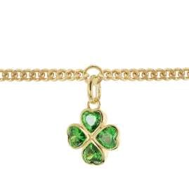 trendor 21663 Children's Bracelet with Green Clover Gold Plated 925 Silver