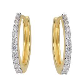 trendor 21653 Women's Hoop Earrings 333/8K Gold with Cubic Zirconia