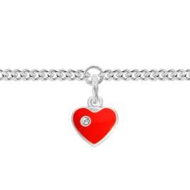 trendor 21619 Girls' Curb Chain Bracelet with Heart Pendant 925 Silver