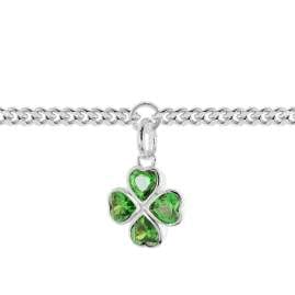 trendor 21622 Children's Bracelet with Green Clover Rhodium-Plated 925 Silver