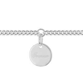 trendor 21577 Mädchen-Armband mit Gravurplatte 925 Silber Rhodiniert