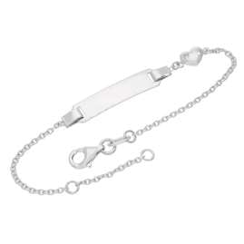 trendor 21628 Gravur-Armband für Kinder mit Herz Silber Namensband 16/14 cm