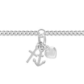 trendor 21582 Mädchen-Armband Glaube, Liebe, Hoffnung 925 Silber Rhodiniert