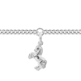 trendor 21583 Mädchen-Armband mit Pferd 925 Silber Rhodiniert Panzerband