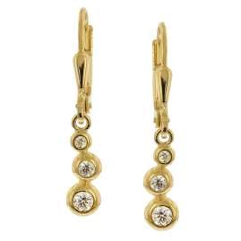 trendor 21587 Women's Drop Earrings Gold Plated 925 Silver Cubic Zirconia