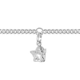 trendor 21588 Mädchen-Armband mit Engel 925 Silber Rhodiniert Panzerband