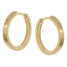 trendor 21694 Unisex Hinged Hoop Earrings Gold 333/8K 16x2 mm