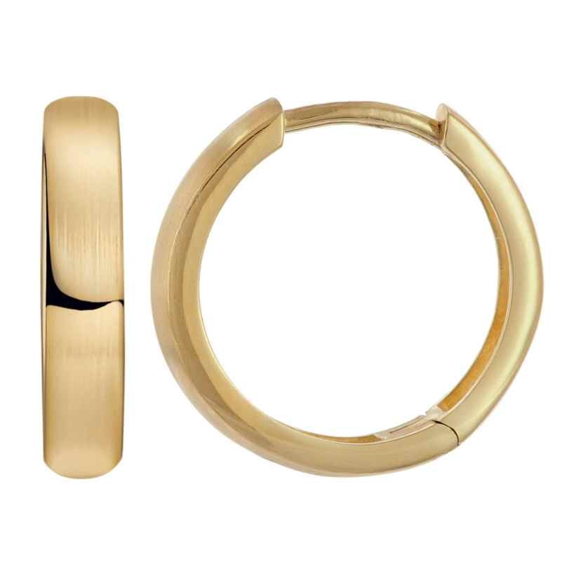 trendor 21696 Damen Ohrringe Gold 333/8K Mattiert Klapp-Creolen 15x3 mm 4262551216965