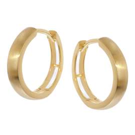 trendor 21696 Women's Hinged Hoop Earrings Gold 333/8K Matte 15x3 mm