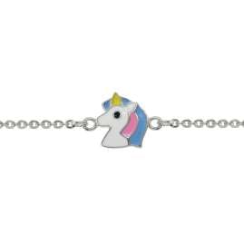 trendor 21708 Mädchen-Armband mit Einhorn 925 Silber Rhodiniert