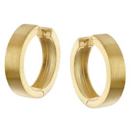 trendor 21722 Hoop Earrings Gold Plated 925 Silver Matte Hoops ⌀ 18 mm