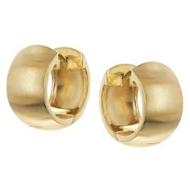 trendor 21725 Hoop Earrings Gold Plated Silver 925 Matte Hoops 14.5 mm