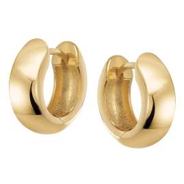 trendor 21727 Small Women's Hoop Earrings Gold-Plated 925 Silver ⌀ 13.7 mm