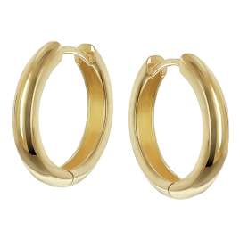 trendor 21730 Hoop Earrings Gold Plated 925 Silver Polished ⌀ 17.3 mm