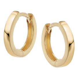trendor 21736 Small Hoop Earrings Polished Gold Plated Silver Hoops ⌀ 12 mm