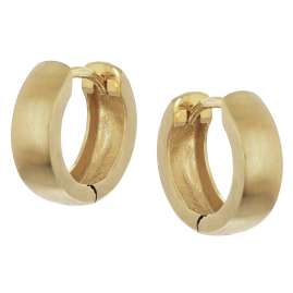 trendor 21740 Small Hoop Earrings 925 Silver Gold Plated Matte Hoops ⌀ 12.5 mm