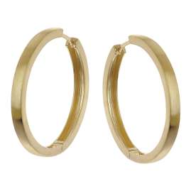 trendor 21744 Women's Hoop Earrings 925 Silver Matte Gold Plated Hoops ⌀ 28 mm