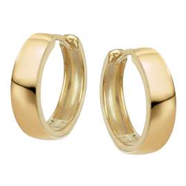 trendor 21745 Women's Hoop Earrings 925 Silver Gold Plated Shiny ⌀ 15 mm