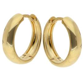 trendor 21746 Women's Earrings Gold Plated 925 Silver Hinged Hoops ⌀ 15 mm