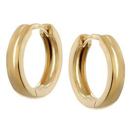trendor 21739 Hoop Earrings Polished Gold Plated Silver 925 Hoops ⌀ 14 mm