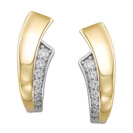 trendor 21784 Women's Earrings Sterling Silver 925 Bicolor Cubic Zirconia