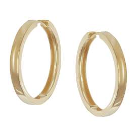 trendor 21743 Women's Hoop Earrings Polished Gold Plated Silver 925 ⌀ 24 mm