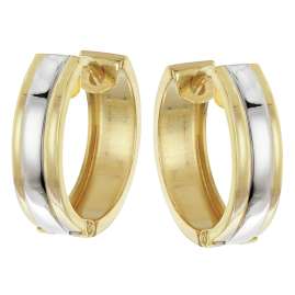 trendor 21752 Women's Hinged Hoop Earrings 333 Gold (8K) Two-Colour ⌀ 15 mm