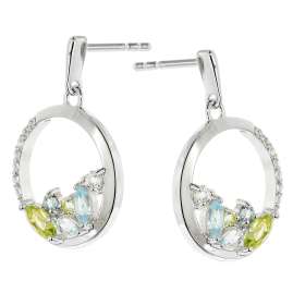 trendor 21886 Women's Earrings 925 Silver with Coloured Gemstones