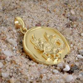 trendor 21850-01 Pendant Zodiac Sign Capricorn Gold-Plated Silver 925 Ø 16 mm