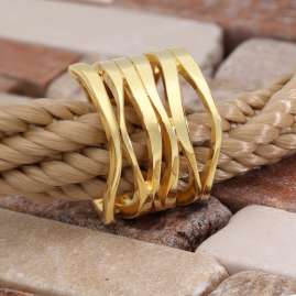 trendor Damenring 925 Sterling-Silber Vergoldet Designer-Ring