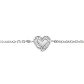 trendor 21875 Women's Heart Bracelet Silver 925 with Cubic Zirconia 21/18 cm