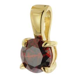 trendor 21950 Women's Necklace Gold Plated 925 Silver with Garnet-Red Zirconia
