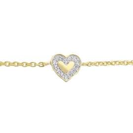 trendor 21876 Damenarmband Herz mit Zirkonia 925 Silber Vergoldet