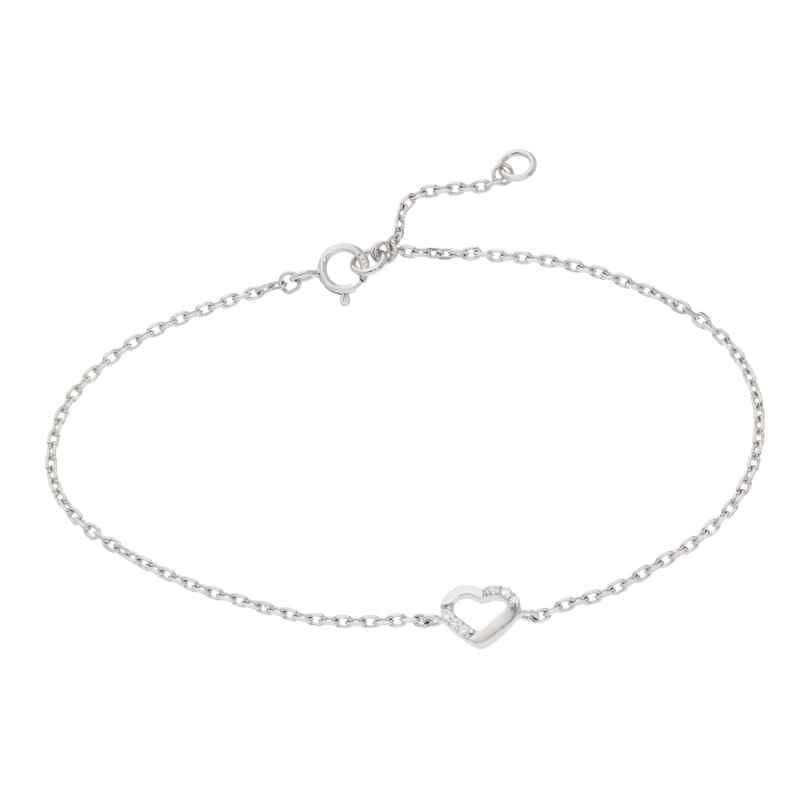 trendor 21877 Damenarmband mit Herzchen 925 Silber Rhodiniert 18,5 cm 4262551218778