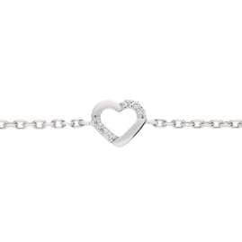 trendor Damenarmband Mit Herzchen 925 Silber Rhodiniert 18,5 cm